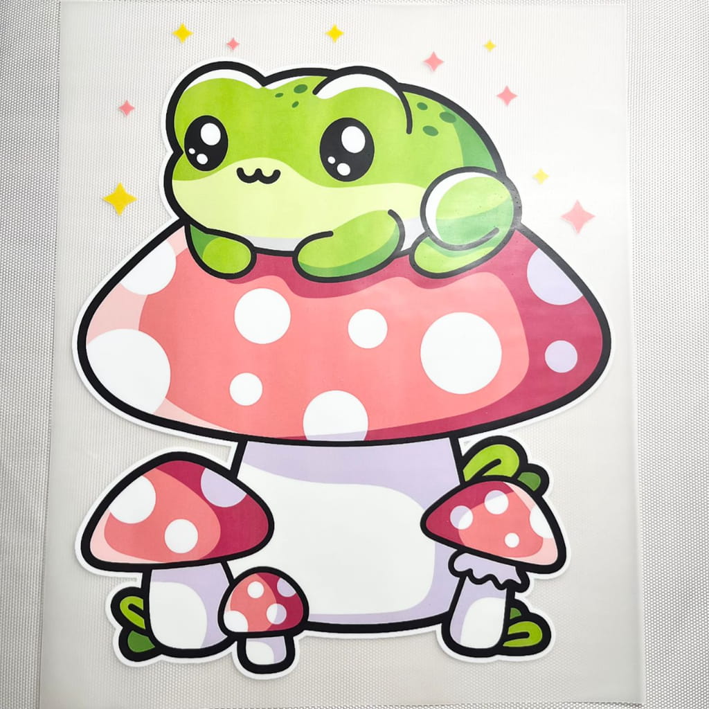 10inch Size DTF Heat Transfer ,Mushroom Frog