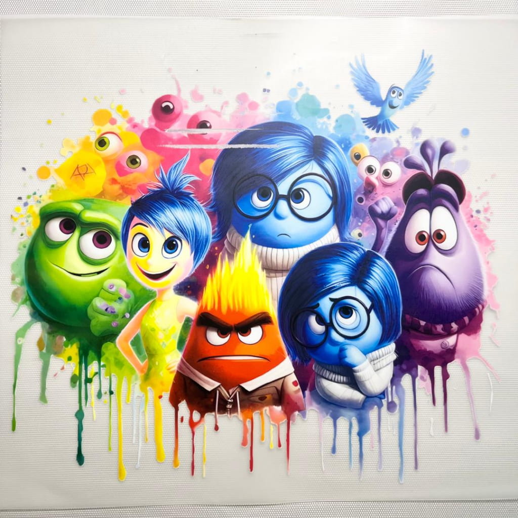 10inch Size DTF Heat Transfer ,Cartoon , Inside Out