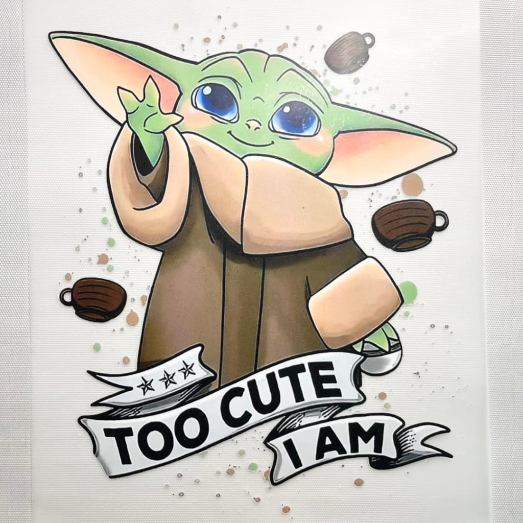 10inch Size DTF Heat Transfer ,Cartoon , Star Wars, Baby Yoda