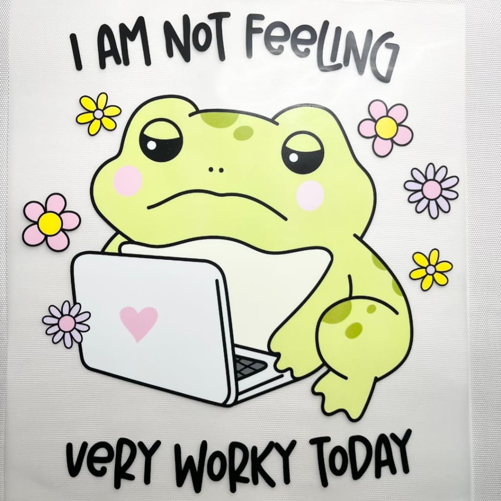 10inch Size DTF Heat Transfer ,Words & Frog