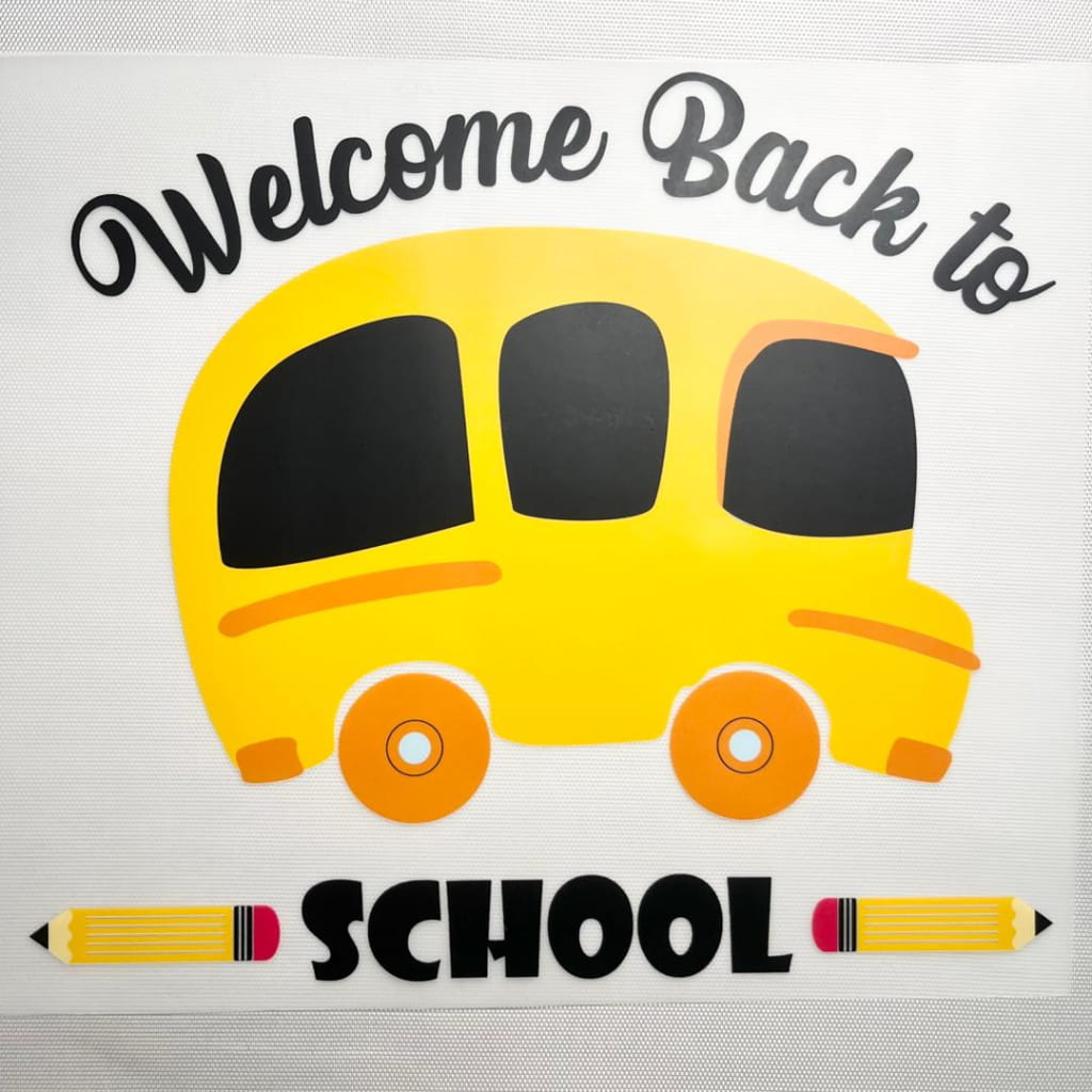 10inch Size DTF Heat Transfer ,Teacher, School Bus
