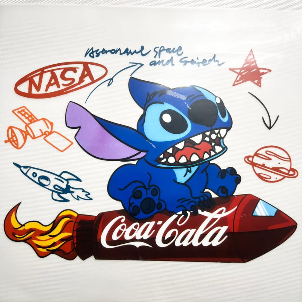 10inch Size DTF Heat Transfer ,Cartoon ,Stitch