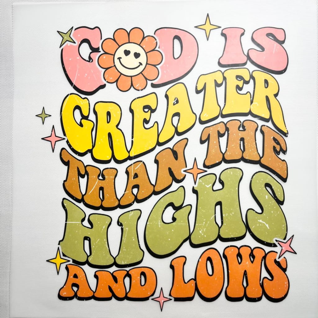 10inch Size DTF Heat Transfer ,Words, God & Religion