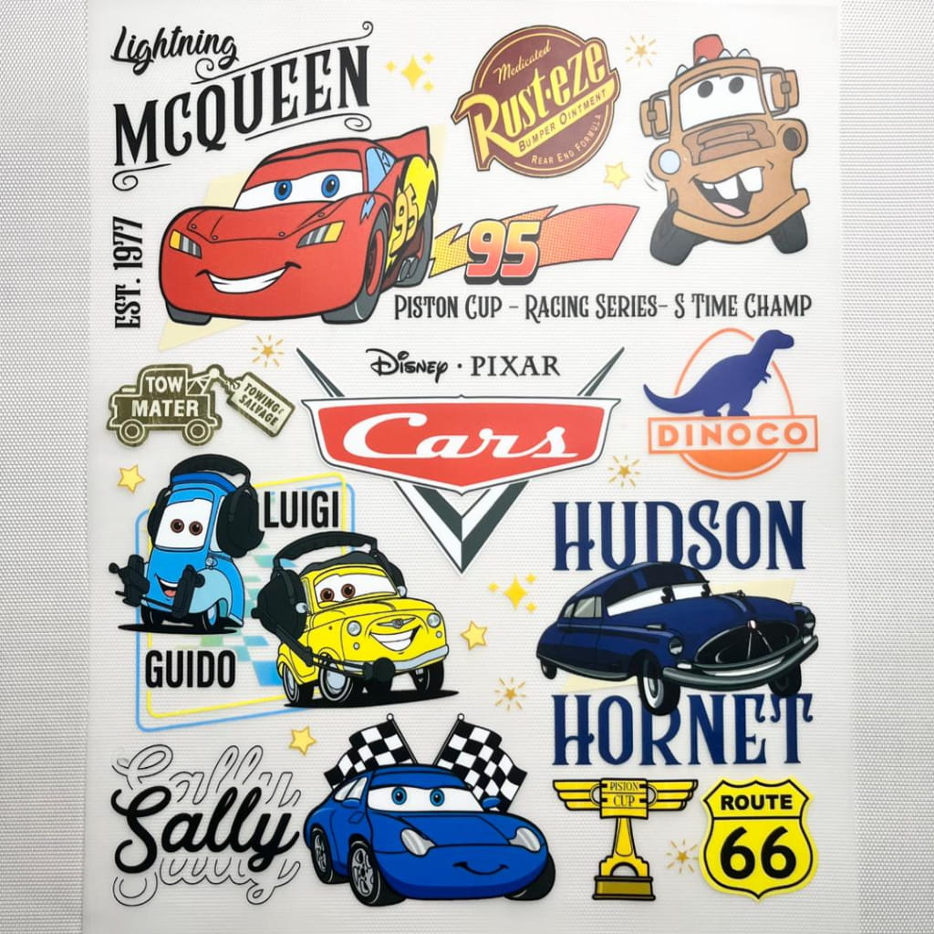10inch Size DTF Heat Transfer ,Cartoon Cars