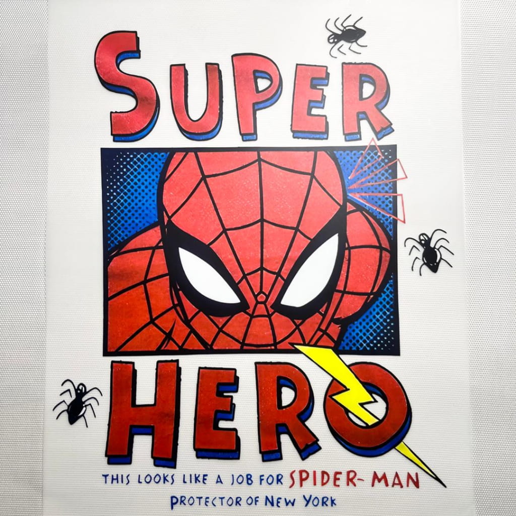 10inch Size DTF Heat Transfer ,Cartoon ,Hero ,Spiderman