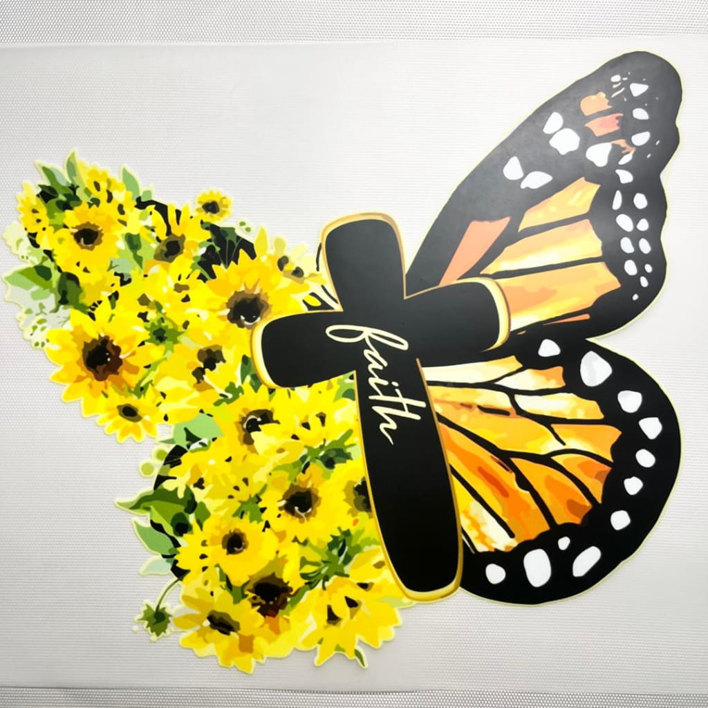10inch Size DTF Heat Transfer ,Faith Cross ,Butterfly, Religion & God &Jesus