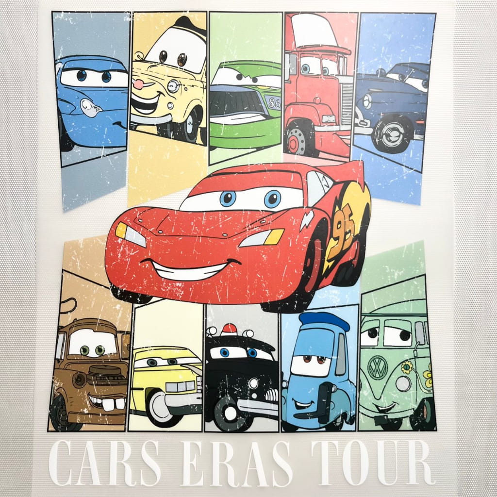 10inch Size DTF Heat Transfer, Cartoon , Cars , McQueen