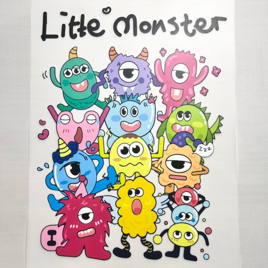 10inch Size DTF Heat Transfer, Cartoon ,Little Monster