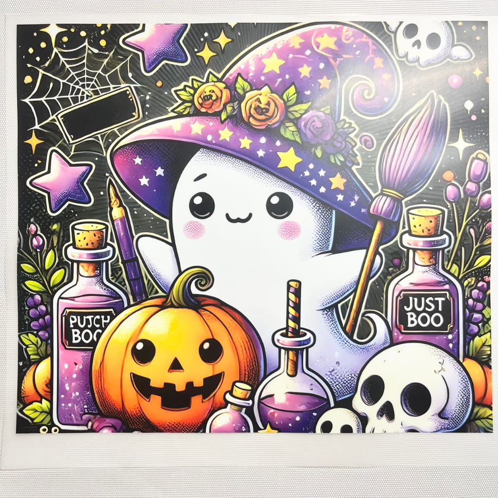 10inch Size DTF Heat Transfer, Halloween ,Horroible ,Cute Ghost Pumpkin
