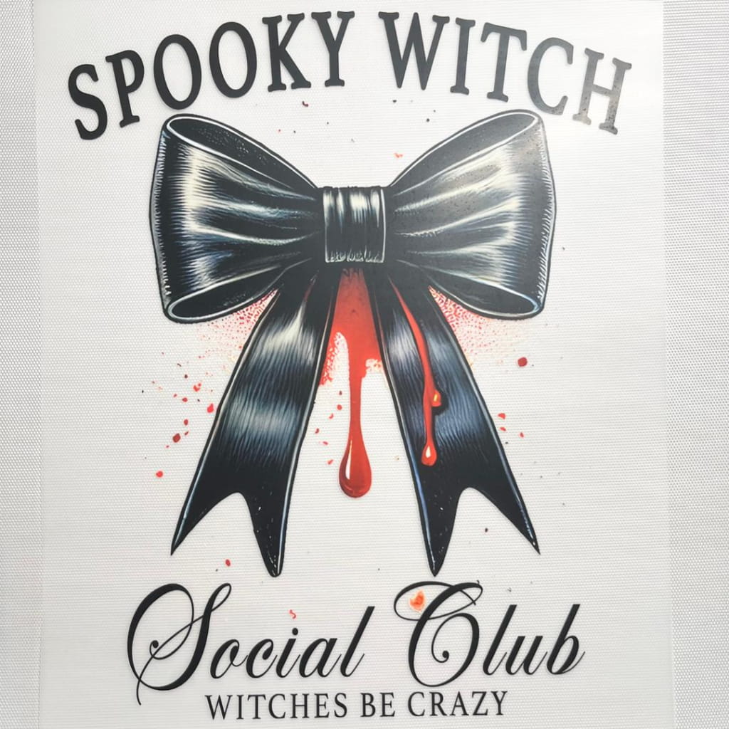 10inch Size DTF Heat Transfer, Halloween ,Horroible ,Bownet & Bow