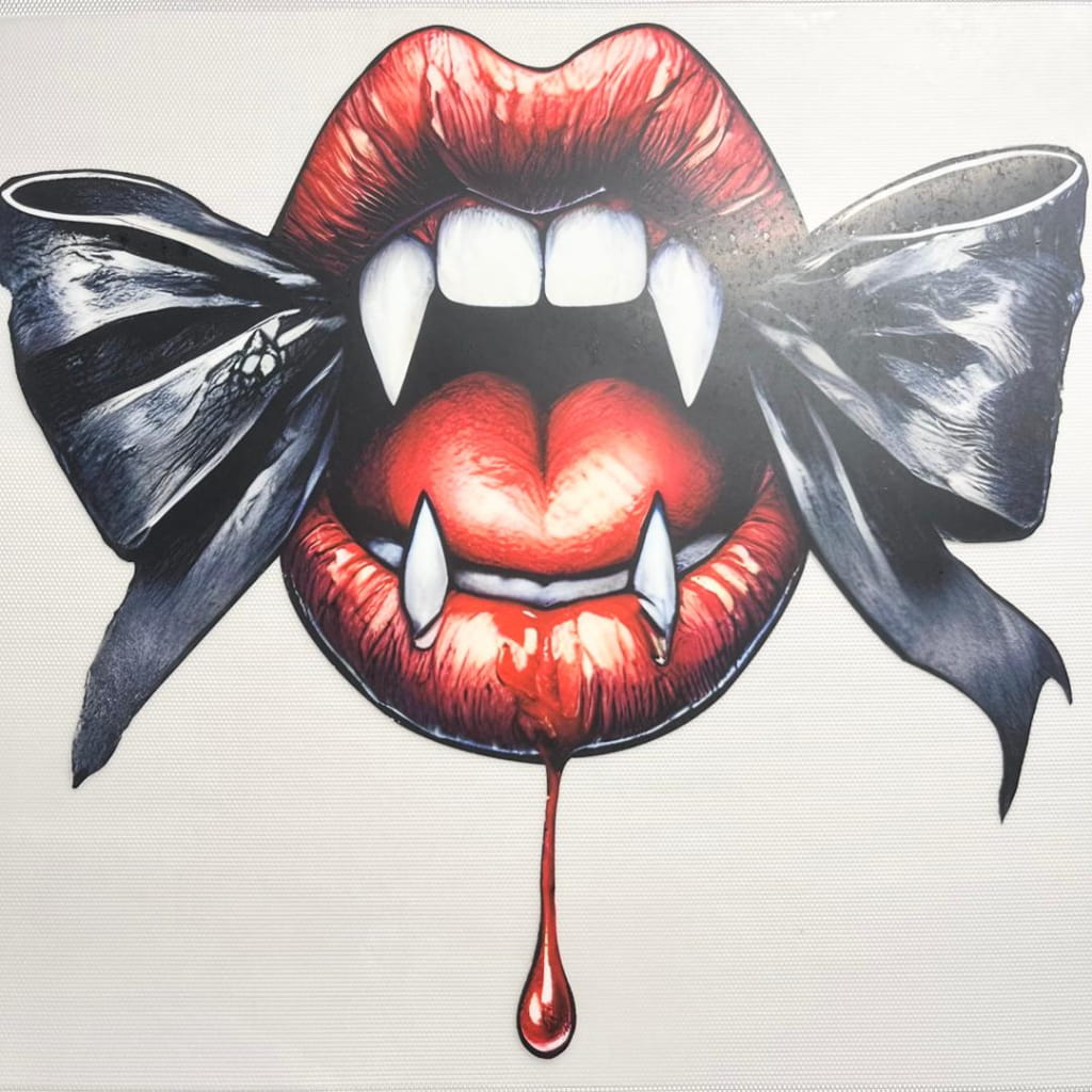 10inch Size DTF Heat Transfer, Halloween ,Horroible ,Bownet & Bow & Lips