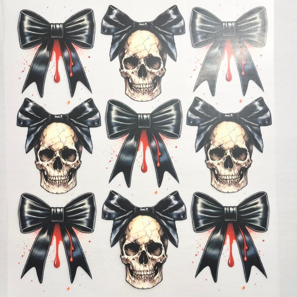 10inch Size DTF Heat Transfer, Halloween ,Horroible ,Bownet & Bow