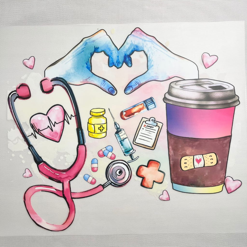 10inch Size DTF Heat Transfer, Nurse