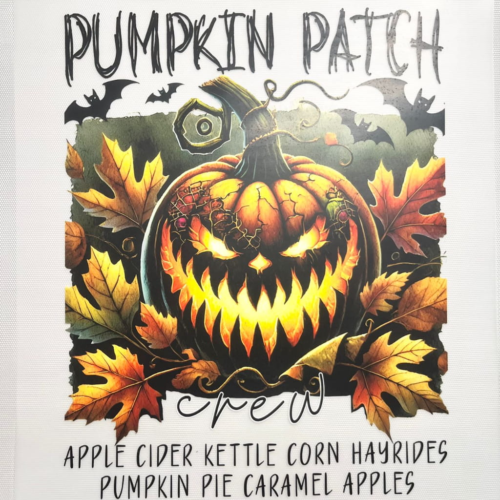 10inch Size DTF Heat Transfer, Halloween ,Horroible ,Pumpkin Patch