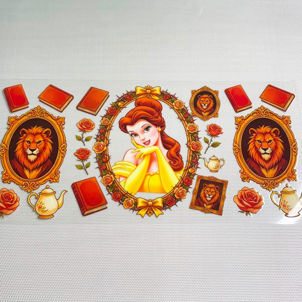 16oz UVDTF Cup Wraps,Cartoon , Princess ,Bella