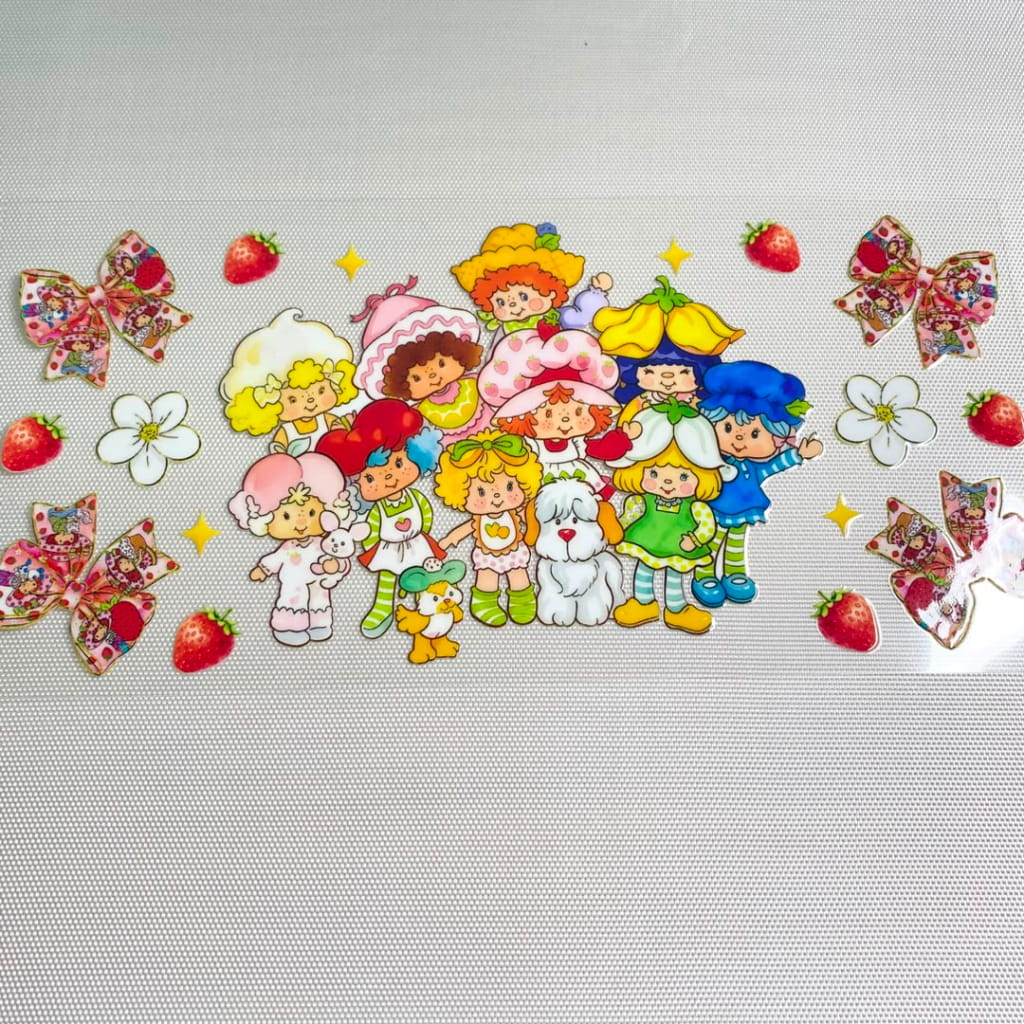 16oz UVDTF Cup Wraps, Cartoon ,Strawberry Shortcake