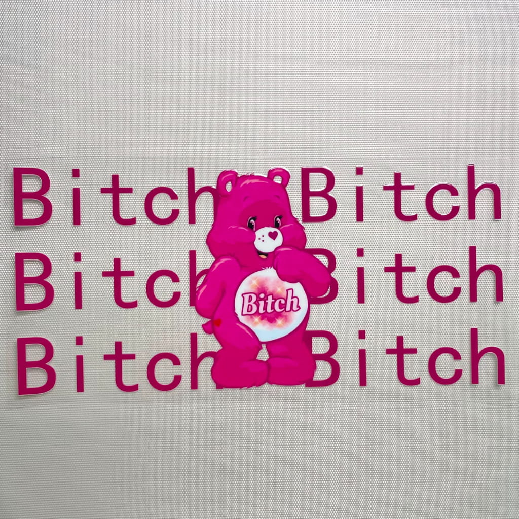16oz UVDTF Cup Wraps,Catoon ,Care bears With Bad Words ,Swear Bears