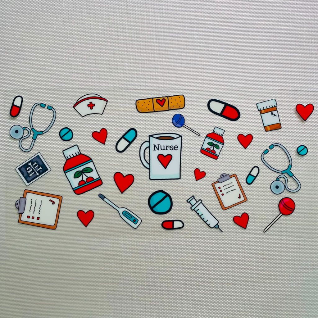 16oz UVDTF Cup Wraps,Nurse