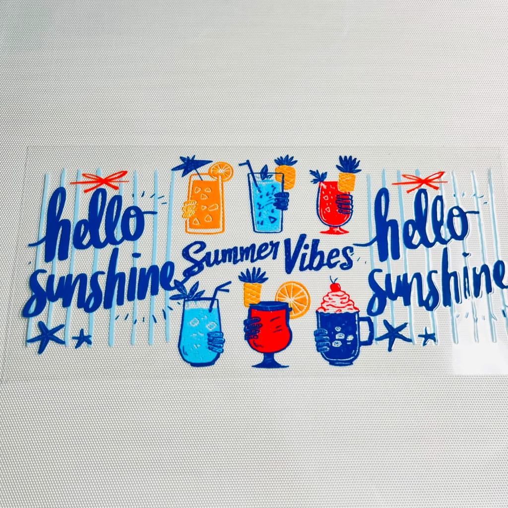 16oz UVDTF Cup Wraps ,Summer Vibes ,Drink
