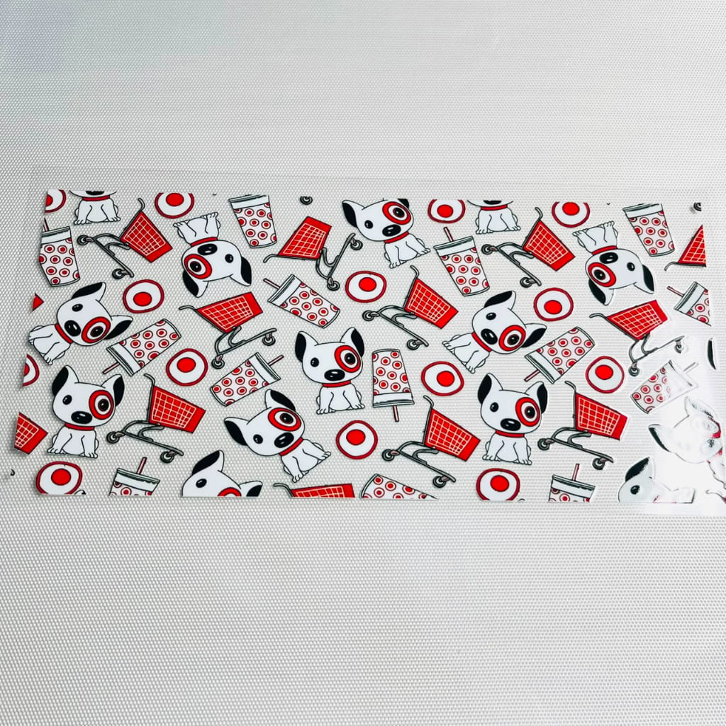 16oz UVDTF Cup Wraps ,Dog ,Drink,Boo Monster Inc Seamless Pattern Tumbler Wrap