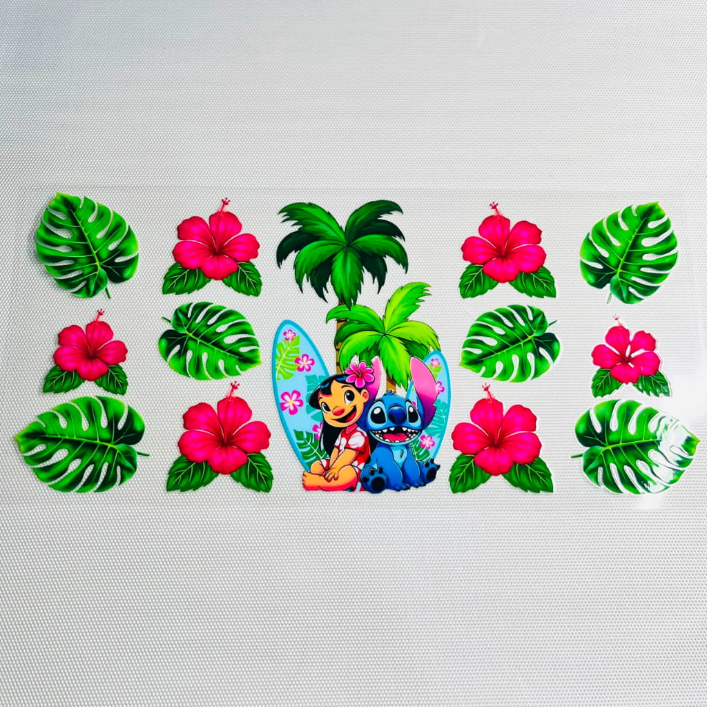 16oz UVDTF Cup Wraps, Cartoon ,Stitch And Lilo
