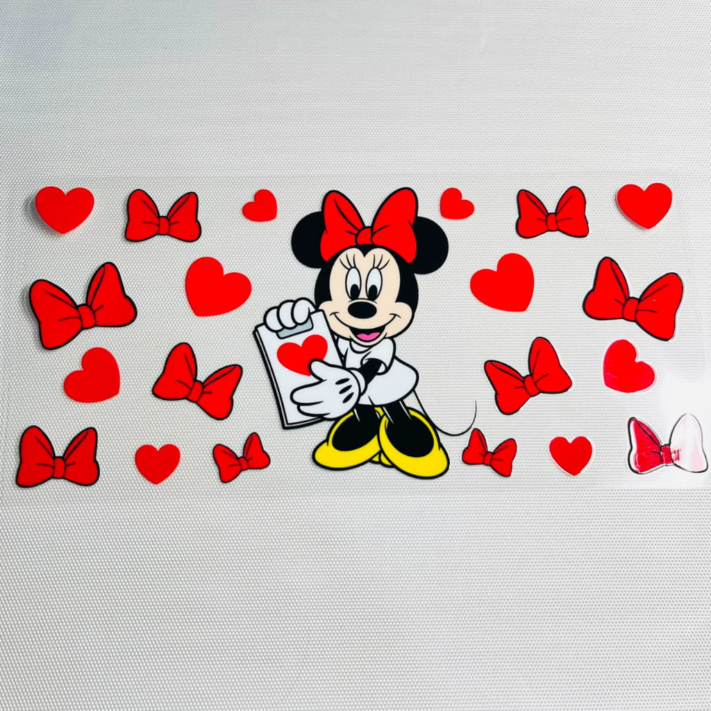 16oz UVDTF Cup Wraps, Cartoon ,Minnie Mouse