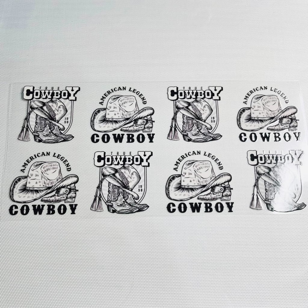 16oz UVDTF Cup Wraps, Cowboy & Hats and Boots