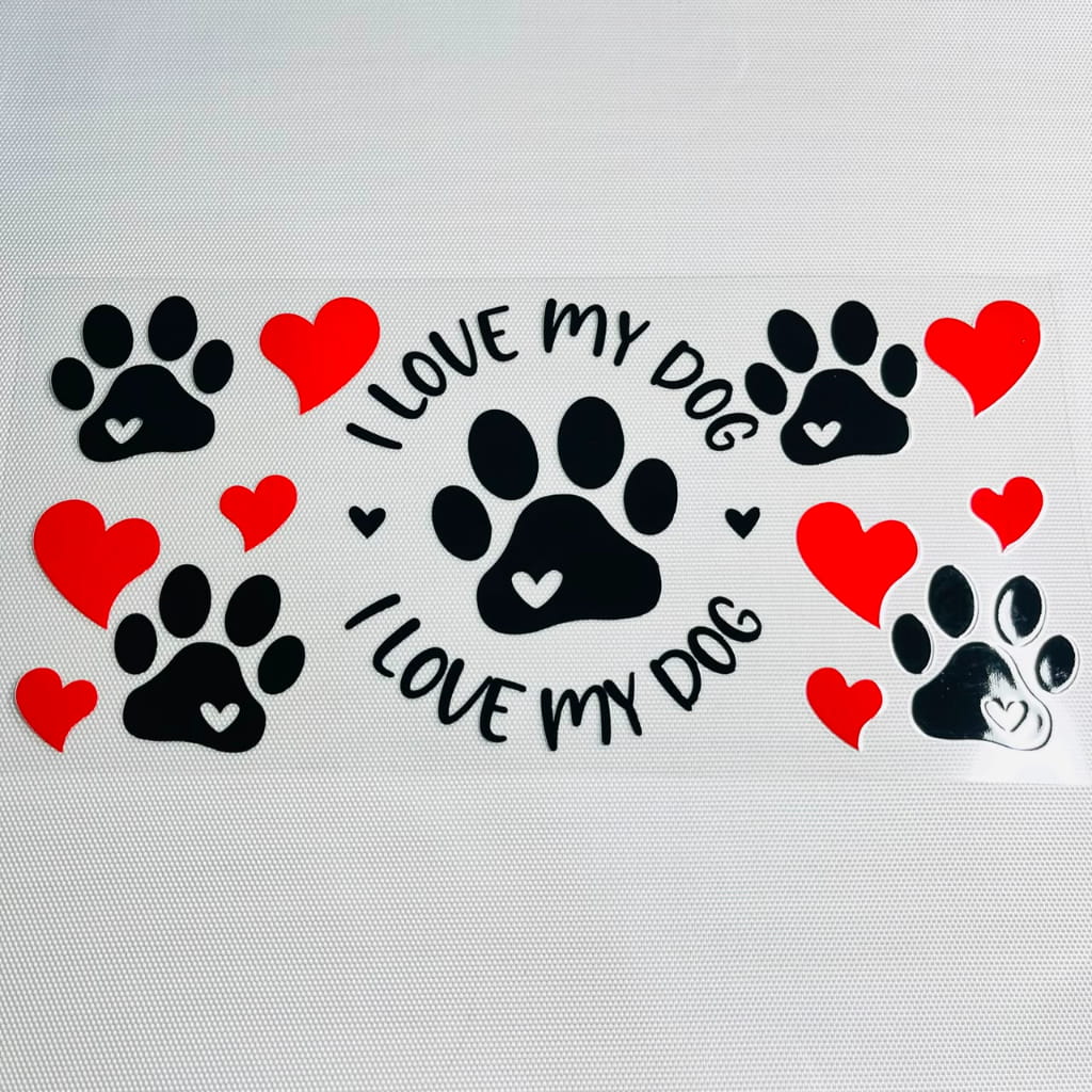 16oz UVDTF Cup Wraps, Animal ,Dog & Kitty ,Heart