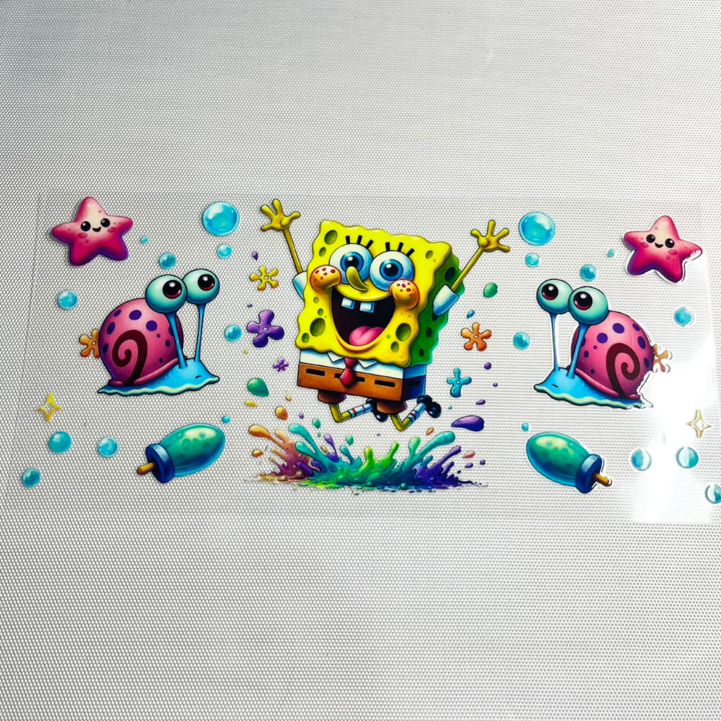 16oz UVDTF Cup Wraps, Cartoon , Spongebob