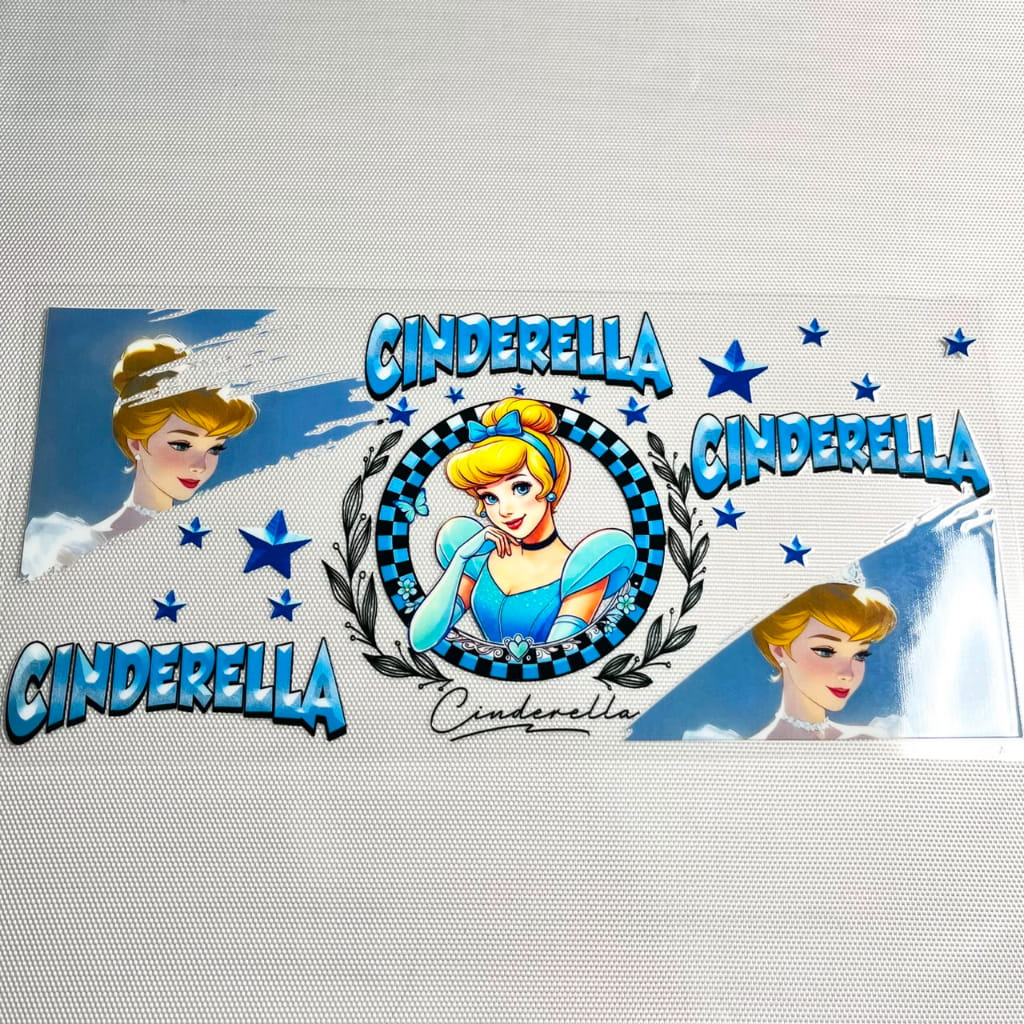 16oz UVDTF Cup Wraps,Cartoon , Princess ,Cinderella