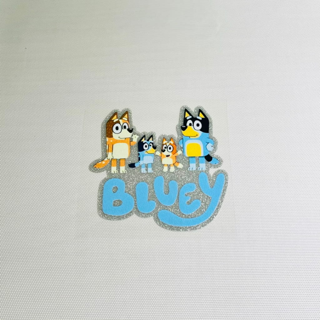 4inch Decals Shiny Glitter Cup Wraps, Water Proof,Cartoon ,Bluey