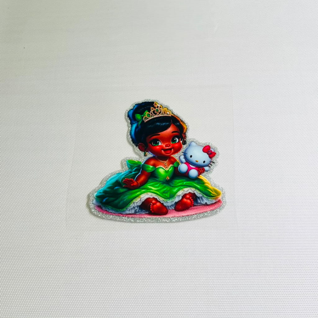 4inch Decals Shiny Glitter Cup Wraps, Water Proof,Cartoon ,Princess,Tiana