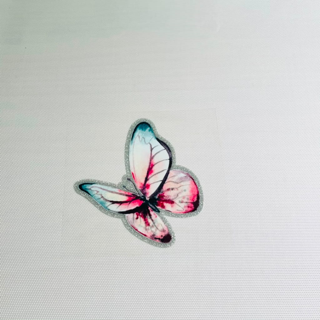 4inch Decals Shiny Glitter Cup Wraps, Water Proof, Butterfly