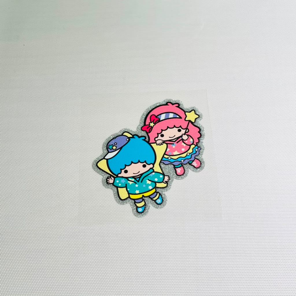 4inch Decals Shiny Glitter Cup Wraps, Water Proof,Cartoon ,Sanrio , Twin Star