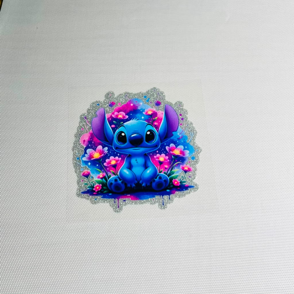 4inch Decals Shiny Glitter Cup Wraps, Water Proof,Cartoon ,Stitch