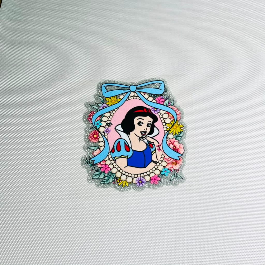 4inch Decals Shiny Glitter Cup Wraps, Water Proof,Cartoon ,Princess,Snow White