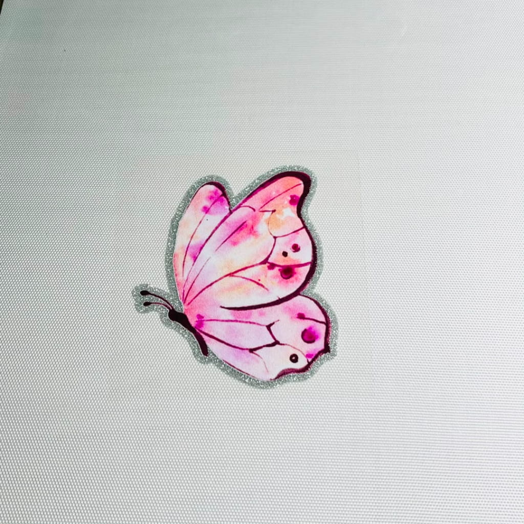 4inch Decals Shiny Glitter Cup Wraps, Water Proof, Butterfly