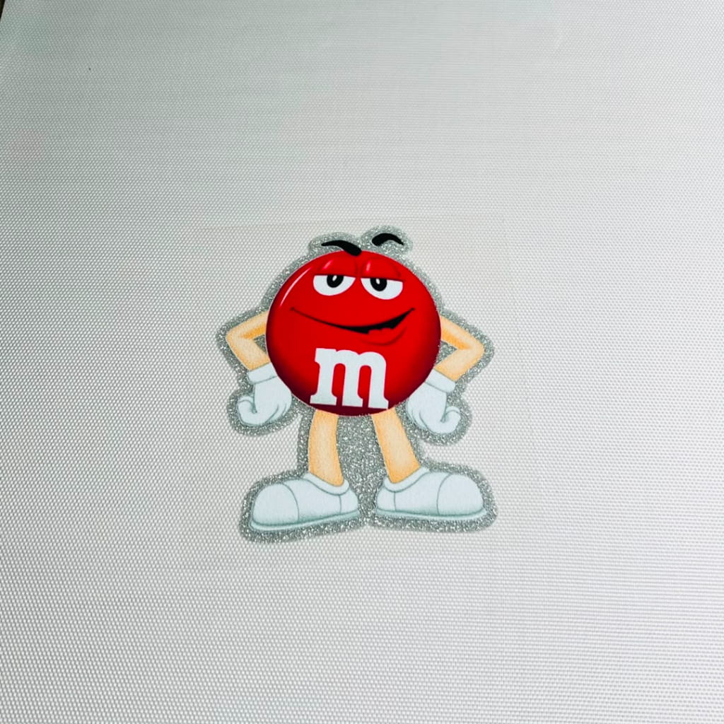 4inch Decals Shiny Glitter Cup Wraps, Water Proof, Cartoon M&M's Chocolate