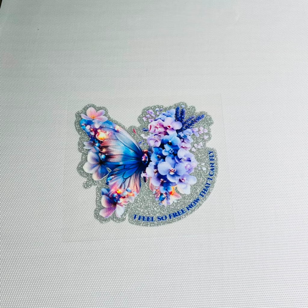 4inch Decals Shiny Glitter Cup Wraps, Water Proof, Butterfly