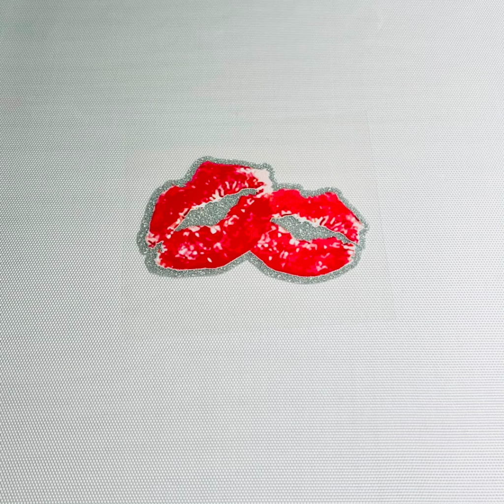 4inch Decals Shiny Glitter Cup Wraps, Water Proof,Lips