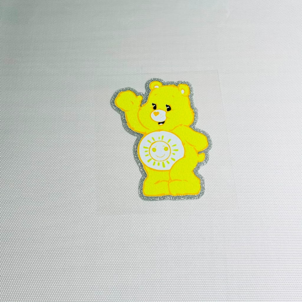 4inch Decals Shiny Glitter Cup Wraps, Water Proof, Cartoon ,Care Bear