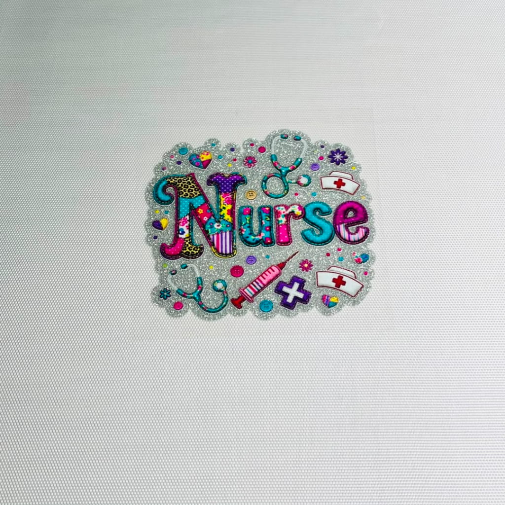 4inch Decals Shiny Glitter Cup Wraps, Water Proof, Nurse