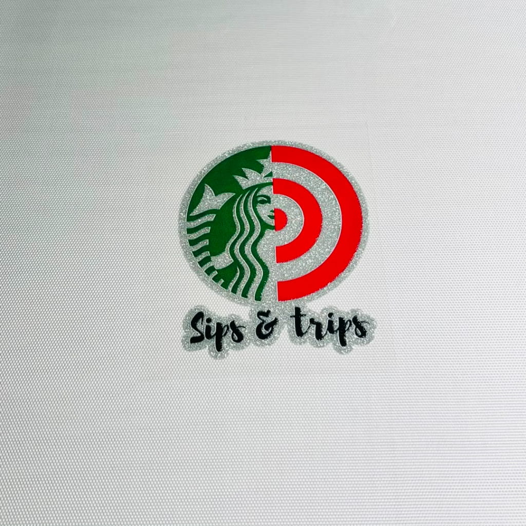 4inch Decals Shiny Glitter Cup Wraps, Water Proof, Starbucks