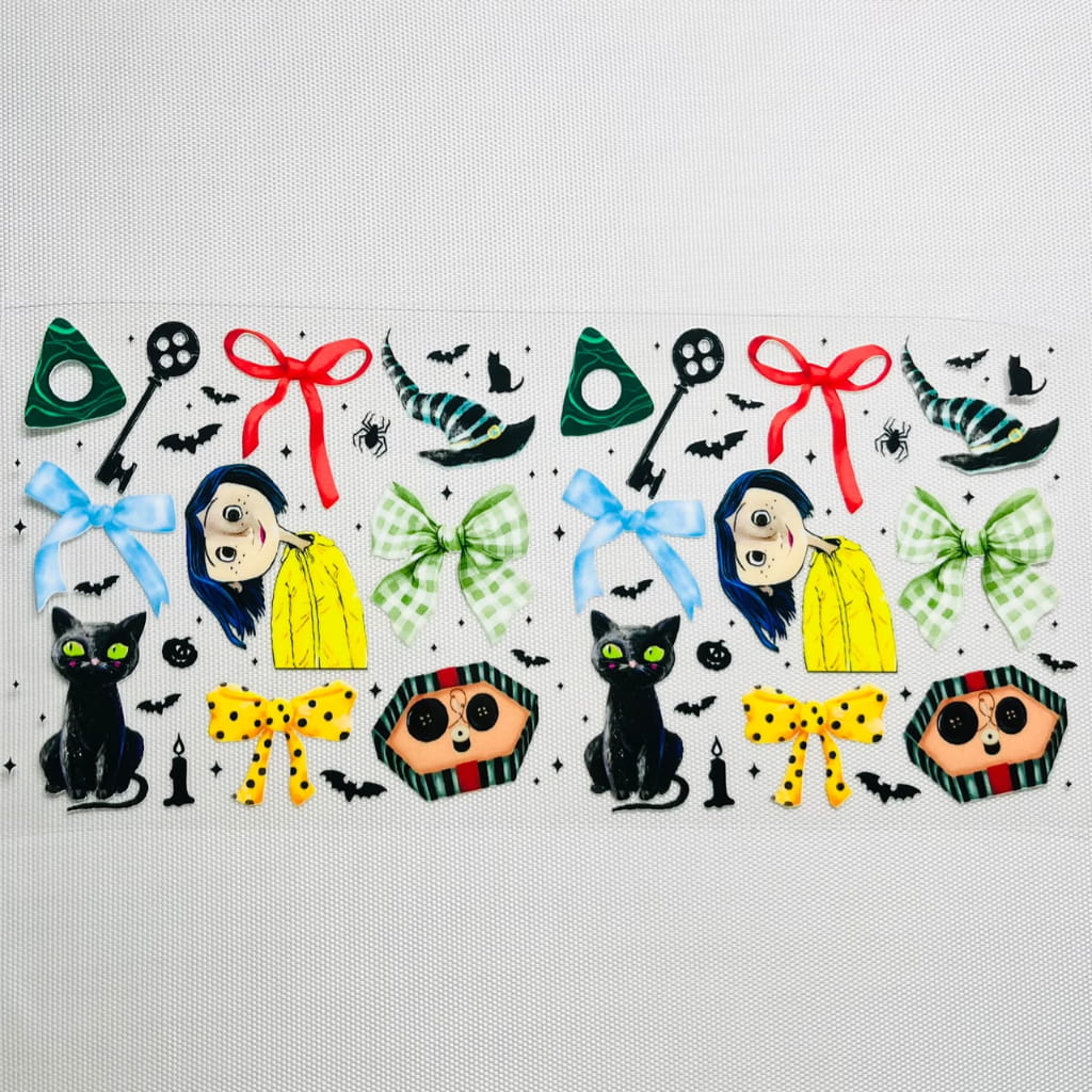16oz UVDTF Cup Wraps,Halloween, Horroible ,Cartoon ,Caroline