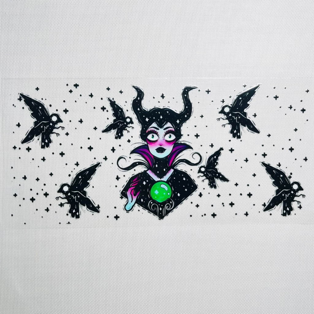 16oz UVDTF Cup Wraps,Halloween, Horroible ,Cartoon, Disney Villains ,Maleficent