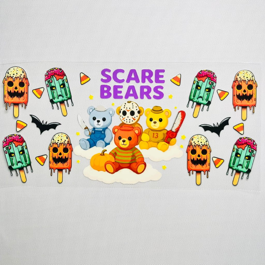 16oz UVDTF Cup Wraps, Halloween , Bad Boys , Care Bears