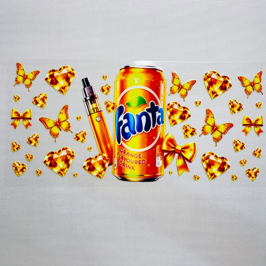 16oz UVDTF Cup Wraps ,Fanta ,Drinking