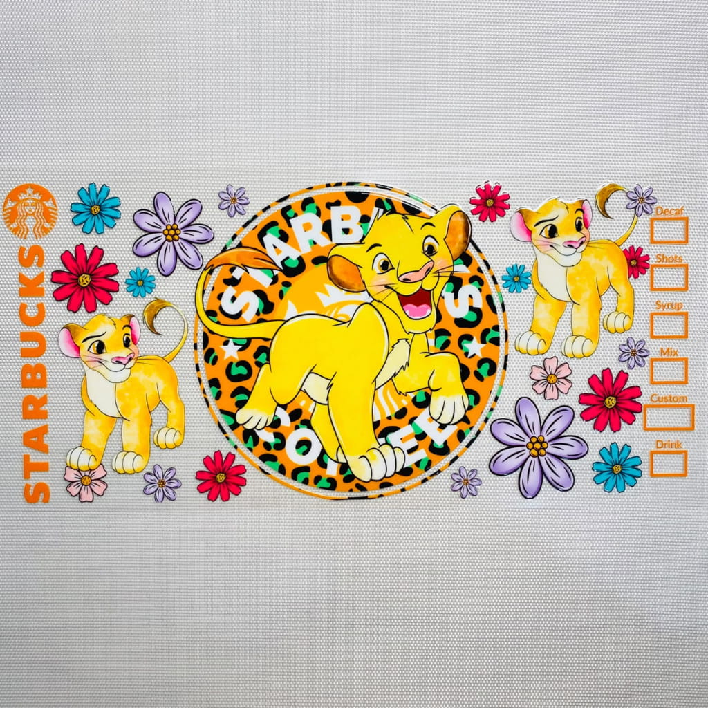 16oz UVDTF Cup Wraps, Cartoon ,Lion King