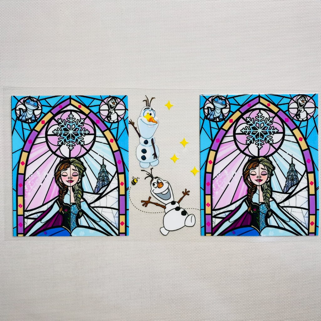 16oz UVDTF Cup Wraps, Princess ,Cartoon ,Frozen , Anna and Elsa Princess