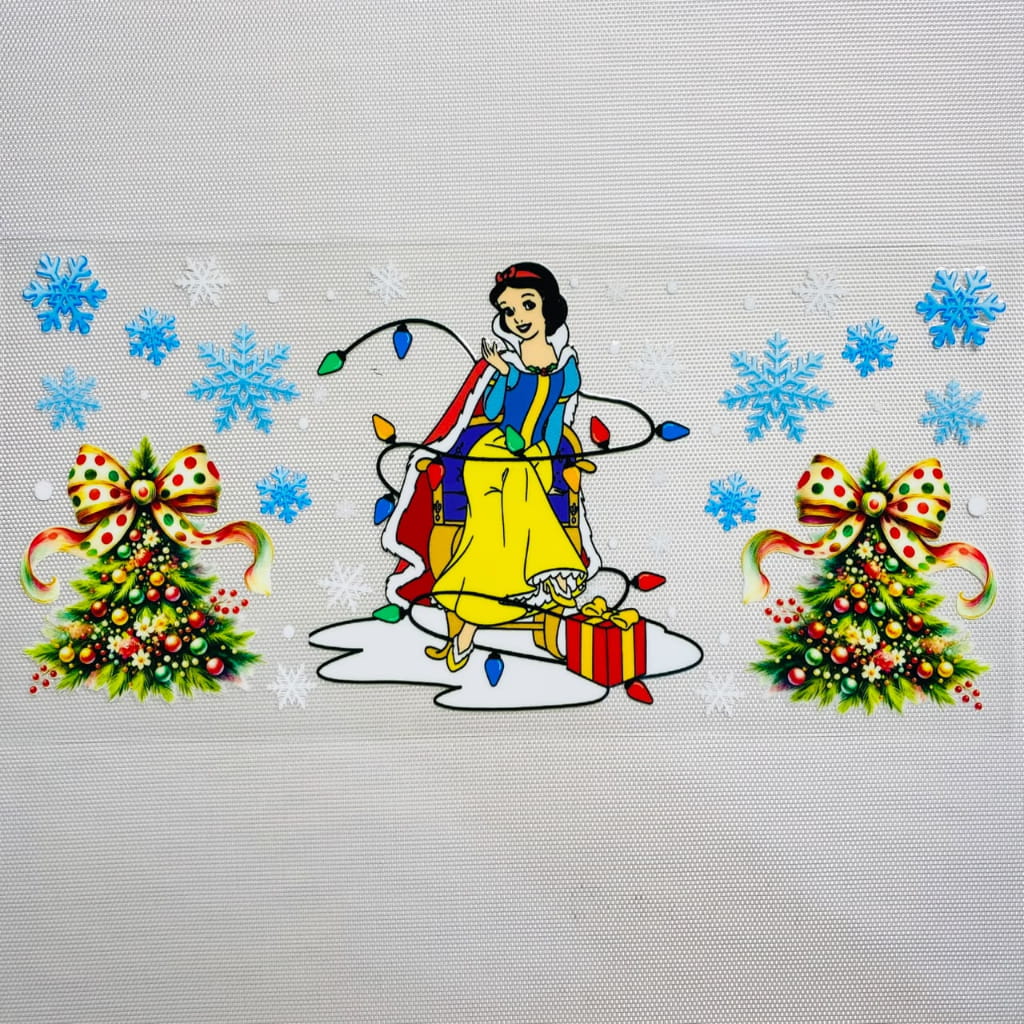 16oz UVDTF Cup Wraps,Cartoon , Princess ,Snow White ,Christmas